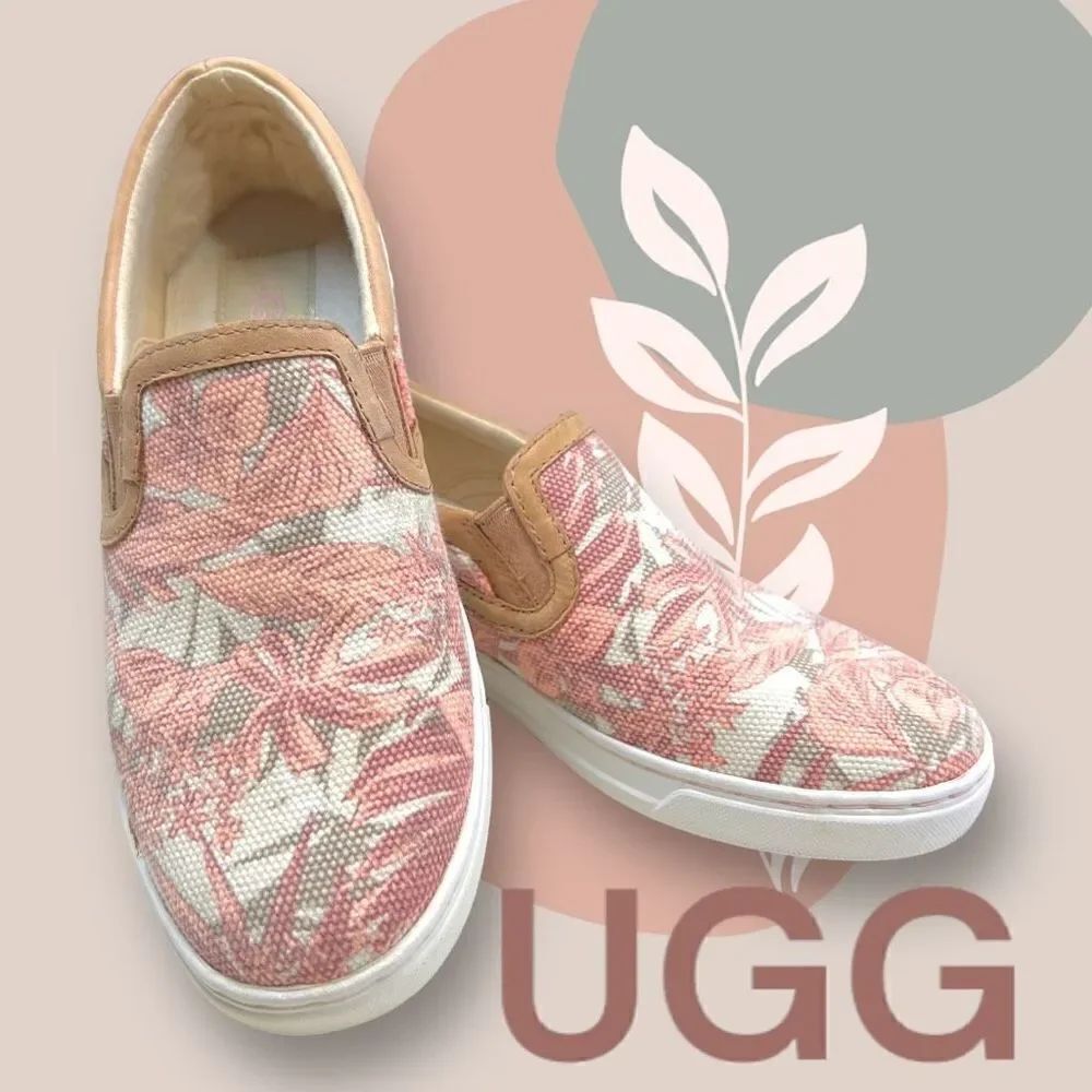 Ugg Australia Sneakers Shoes Womens 5.5 Pink Blush Tropical Floral Fierce Island
